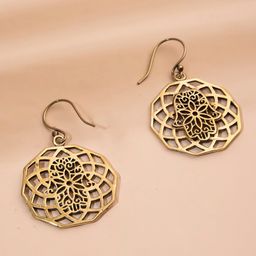 Studio One Love Brass-Plated Contemporary Drop Earrings-37