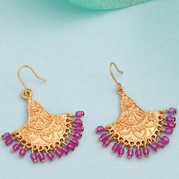 Estele Gold-Plated Contemporary Drop Earrings-picture-29