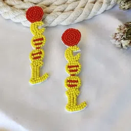 Crunchy Fashion Artificial Beads Studded Drop Earrings-14