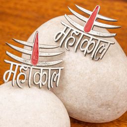 Crunchy Fashion Silver-Plated Mahakal Shiva Contemporary Studs Earrings-image-57