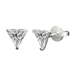Abhooshan 92.5 Sterling Silver Cubic Zirconia Triangular Shaped Stud Earrings-1