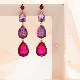 SOHI Gold-Plated Tear-Drop Shaped Drop Earrings-0