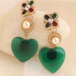 SOHI Women Gold Plated Heart Shaped Drop Earrings-21