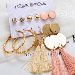 Shining Diva Fashion Set of 6 Contemporary Earrings-image-74