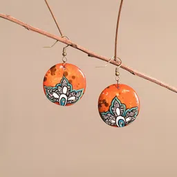 AAKRITI ART CREATIONS Brass-Plated Contemporary Drop Earrings-46