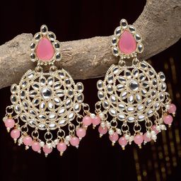 ZENEME Gold-Plated Contemporary Drop Earrings-image-4