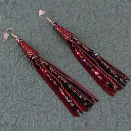 Designs By Jewels Galaxy Red Contemporary Drop Earrings-image-34