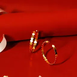 VIRAASI Gold-Plated Quirky Hoop Earrings-image-31