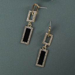 SOHI Gold-Plated Geometric Drop Earrings-15
