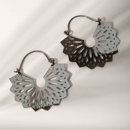 XPNSV Silver-Plated Contemporary Hoop Earrings-50