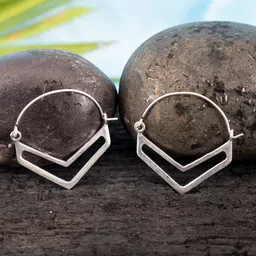 Studio One Love Silver-Plated Contemporary Hoop Earrings-23