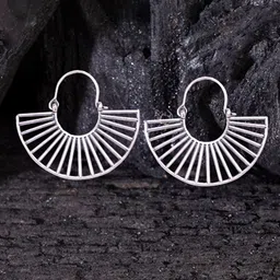 Studio One Love Silver-Toned Contemporary Hoop Earrings-image-95