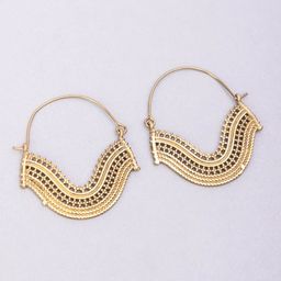 Studio One Love Brass-Plated Contemporary Hoop Earrings-image-63