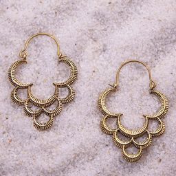 Studio One Love Brass-Plated Contemporary Hoop Earrings-52