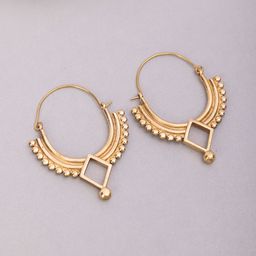 Studio One Love Brass-Plated Contemporary Hoop Earrings-image-46