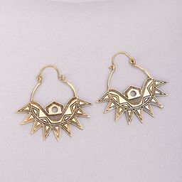 Studio One Love Brass-Plated Contemporary Hoop Earrings-image-85