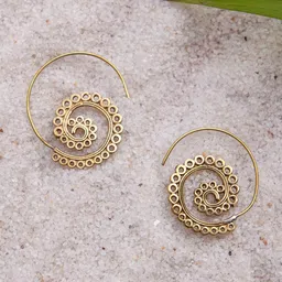 Studio One Love Brass-Plated Contemporary Hoop Earrings-image-37