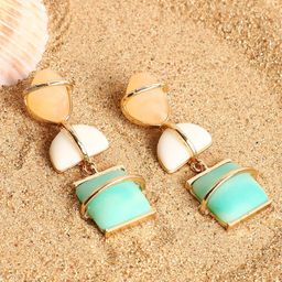 SOHI Gold-Plated Contemporary Drop Earrings-image-31