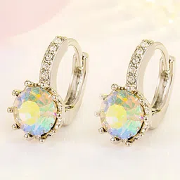 MYKI Silver-Plated Cubic Zirconia Contemporary Drop Earrings-42
