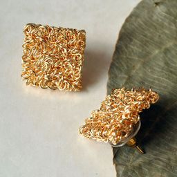 BeAbhika Square Mesh Stud Earrings image 4