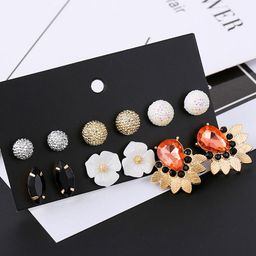 Scintillare By Sukkhi Set Of 6 Gold-Plated Stone Studde Studs Earrings image 4