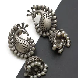 Ozanoo Silver-Plated Classic Drop Earrings image 2