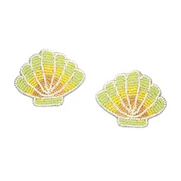 Sangria Green & White Stone-Beaded Designed Drop Earrings image 4