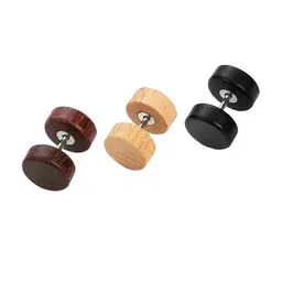 KRYSTALZ Set Of 3 Wooden Circular Studs image 2