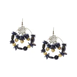 DIVASTRI Brass-Plated Artificial Beaded Circular Shape Drop Earrings image 2