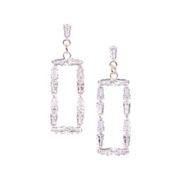 DIVASTRI Gold-Plated Artificial Stones Studed Square Drop Earrings image 2
