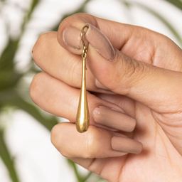 Studio One Love Brass-Plated Contemporary Drop Earrings image 2