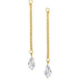 Vighnaharta Gold Plated Beaded Removable Studs & Chain Drop Earrings image 2