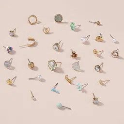 Jewels Galaxy Multicoloured Set Of 30 Contemporary Studs Earrings image 2