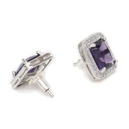 Ruby Raang Silver-Plated Studded Contemporary Studs image 4