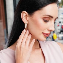 HOT AND BOLD Gold-Plated Floral Drop Earrings-12