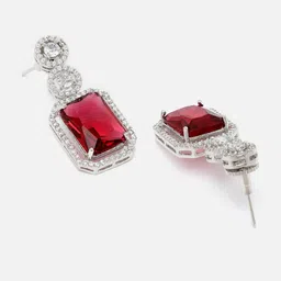 Kennice Rhodium-Plated Geometric Drop Earrings image 3