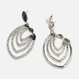 SOHI Silver-Plated Studded Drop Earrings image 5