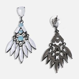 SOHI Silver-Plated Contemporary Drop Earrings image 3