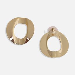 SOHI Gold-Plated Circular Studs Earrings image 3