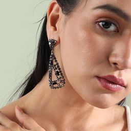 SOHI Gold-Plated Artificial Stones Drop Earrings image 3