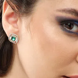 SOHI Gold-Plated Contemporary Studs Earrings-45