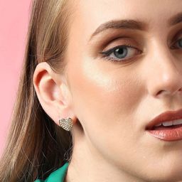 SOHI Gold-Plated Contemporary Studs Earrings-62
