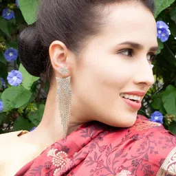 ODETTE Gold Plated Star Shaped Crystal Drop Earrings-picture-14