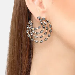 SOHI Gold-Plated Contemporary Drop Earrings-23