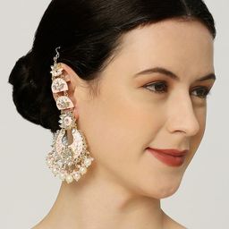OOMPH Floral Kundan-Studded Meenakari Chandbalis-39
