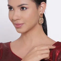 Anouk Gold-Plated Square Drop Earrings-5