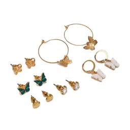 DIVASTRI Set Of 6 Gold-Plated Heart Shaped Studs image 2