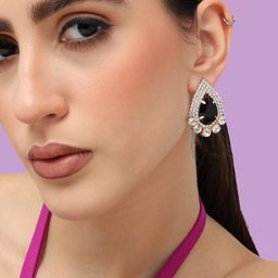 SOHI Gold-Plated Contemporary Drop Earrings-54