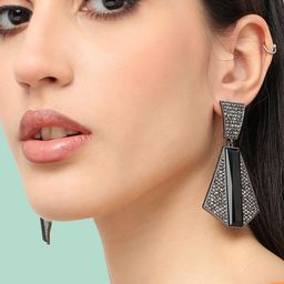 SOHI Gold-Plated Contemporary Drop Earrings-93