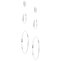 DIVASTRI Set of 12 Silver-Plated Circular Hoop Earrings image 4